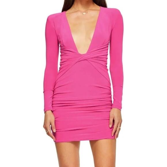 Nookie mini bodycon Envy Neon Pink Mini Dress size XL - Picture 1 of 14